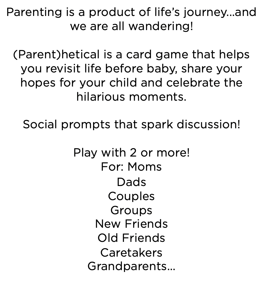 50% of proceeds to CHLA  when you buy (Parent)hetical: Social Card Game For Parents